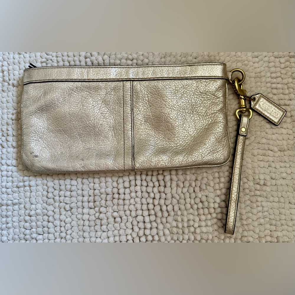 Coach Metallic Leather Wristlet